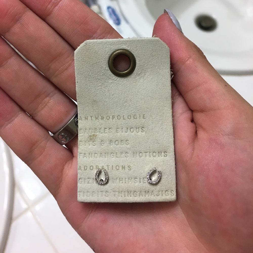 BNWT Anthropologie Horseshoe Stud Earrings.
